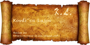 Kovács Lajos névjegykártya